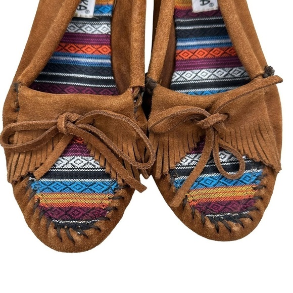 Minnetonka Suede Leather Kilty Arizona Moccasins. Size 9 - Picture 10 of 11